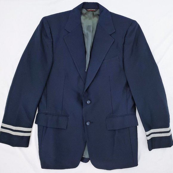 Golden Arrow Vintage Blazer Aviation Pilot Sport Jacket Navy Blue Size 38 R - Picture 1 of 5